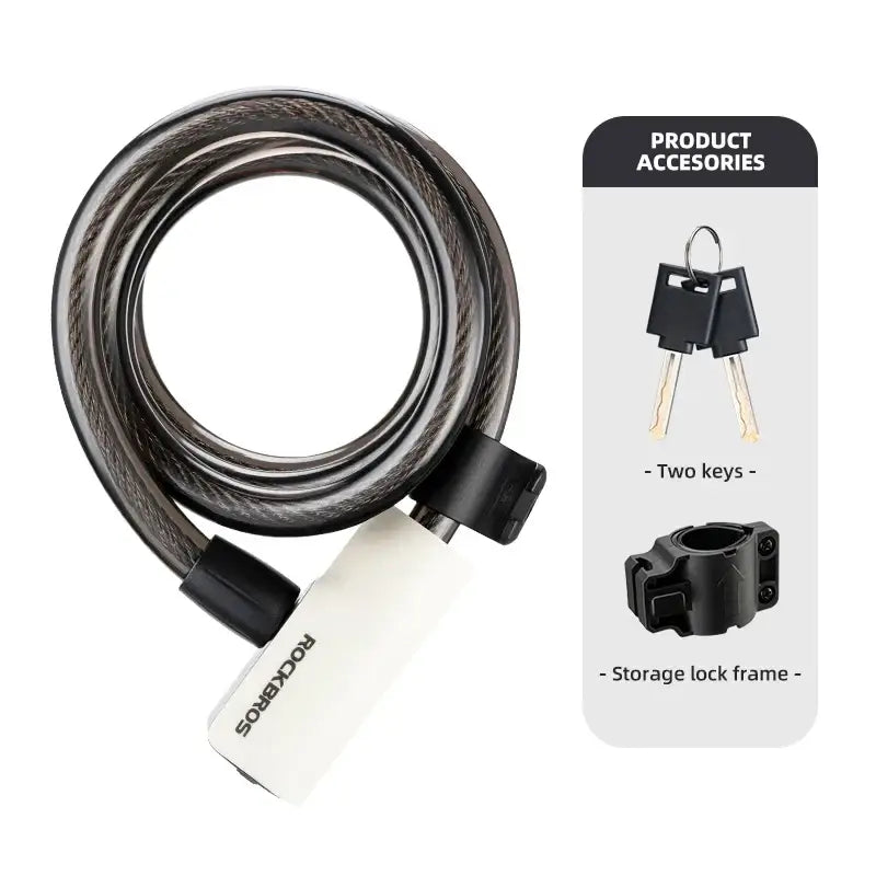 Portable Zinc Alloy Bicycle Cable Lock with Keys