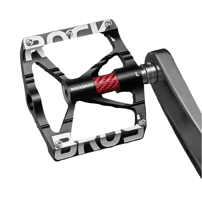 Rockbros Alloy Bearing MTB Bike Pedals, Reflective Anti-Slip Flat Platform