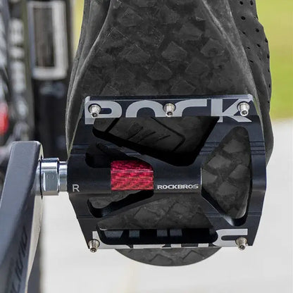 Rockbros Alloy Bearing MTB Bike Pedals, Reflective Anti-Slip Flat Platform