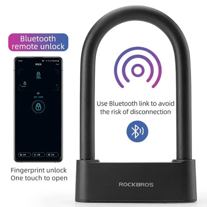 Rockbros Bluetooth Fingerprint Bicycle U-Lock