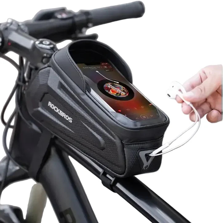 Waterproof Bicycle Front Phone Bag with Touchscreen, Fits 6.5-Inch Phones