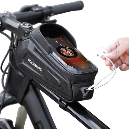 Waterproof Bicycle Front Phone Bag with Touchscreen, Fits 6.5-Inch Phones