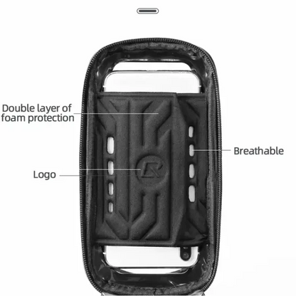 Waterproof Bicycle Front Phone Bag with Touchscreen, Fits 6.5-Inch Phones
