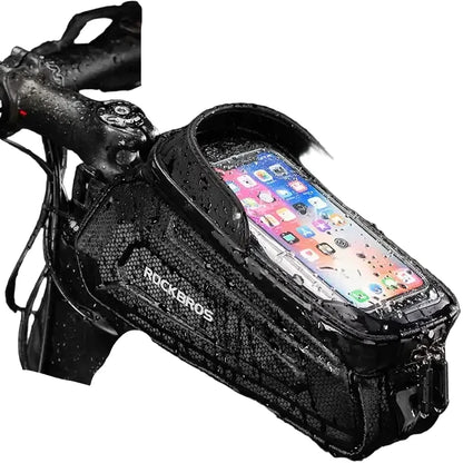 Waterproof Bicycle Front Phone Bag with Touchscreen, Fits 6.5-Inch Phones