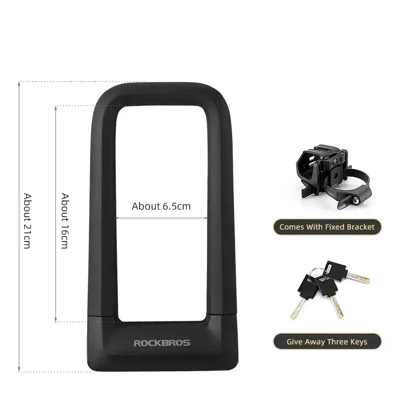 Silicone U-Shaped Anti-Theft Lock for Bicycle, Motorcycle & E-Bikes