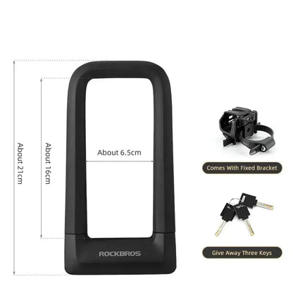 Silicone U-Shaped Anti-Theft Lock for Bicycle, Motorcycle & E-Bikes