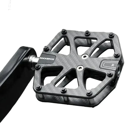 Rockbros 3-Bearing Carbon Fiber Bike Pedals, Ultra-Light Anti-Slip MTB & Road Cycling Pedals