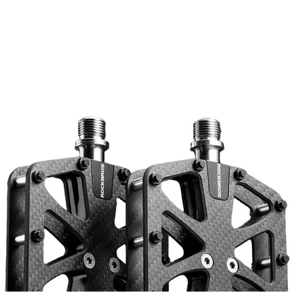 Rockbros 3-Bearing Carbon Fiber Bike Pedals, Ultra-Light Anti-Slip MTB & Road Cycling Pedals