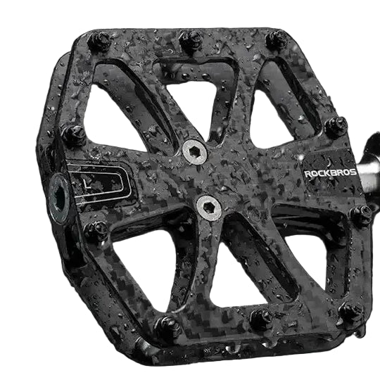 Rockbros 3-Bearing Carbon Fiber Bike Pedals, Ultra-Light Anti-Slip MTB & Road Cycling Pedals