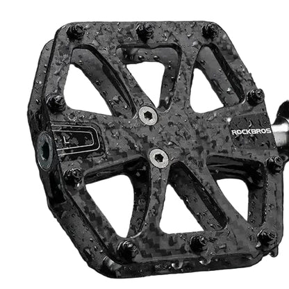 Rockbros 3-Bearing Carbon Fiber Bike Pedals, Ultra-Light Anti-Slip MTB & Road Cycling Pedals