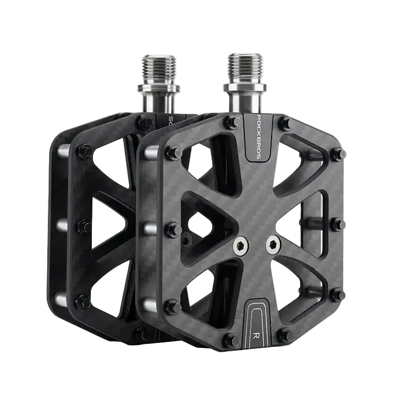 Rockbros 3-Bearing Carbon Fiber Bike Pedals, Ultra-Light Anti-Slip MTB & Road Cycling Pedals