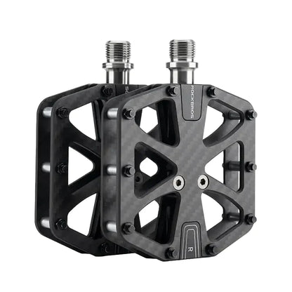 Rockbros 3-Bearing Carbon Fiber Bike Pedals, Ultra-Light Anti-Slip MTB & Road Cycling Pedals