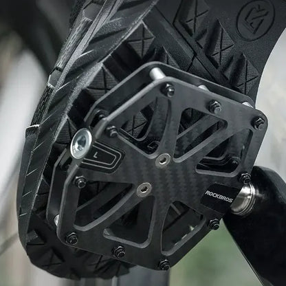 Rockbros 3-Bearing Carbon Fiber Bike Pedals, Ultra-Light Anti-Slip MTB & Road Cycling Pedals