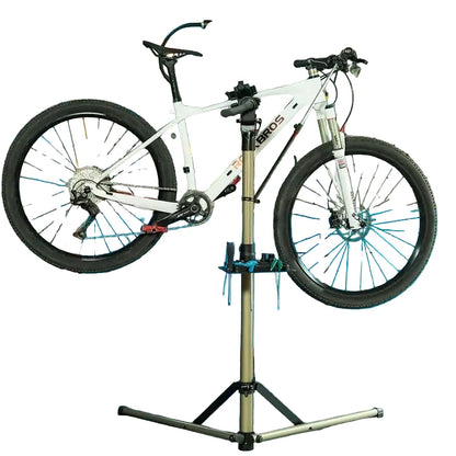 Adjustable Foldable Bicycle Repair Stand with Tool Tray