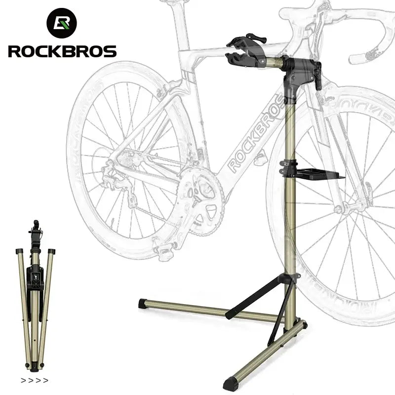 Adjustable Foldable Bicycle Repair Stand with Tool Tray