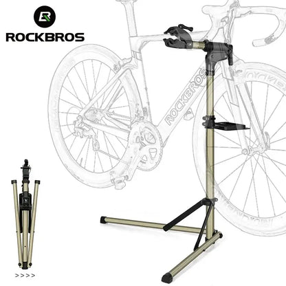 Adjustable Foldable Bicycle Repair Stand with Tool Tray