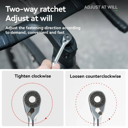 Multifunctional Bicycle Ratchet Wrench Set
