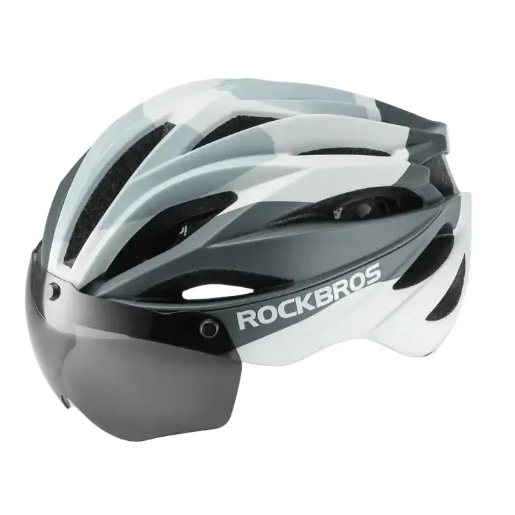 Adjustable Cycling Helmet 58–62cm with Integrated Magnetic Goggles