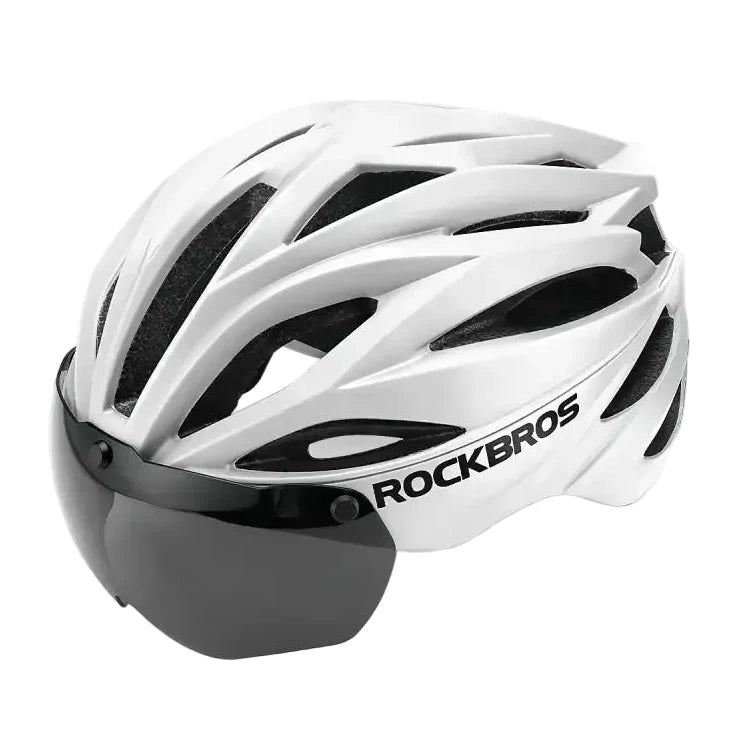 Adjustable Cycling Helmet 58–62cm with Integrated Magnetic Goggles