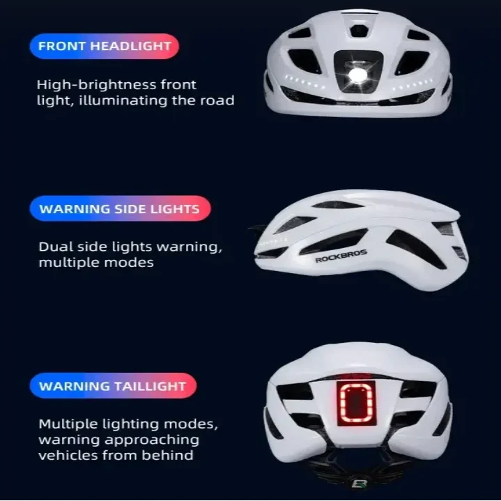 Cycling Helmet with Rechargeable Type-C LED Light