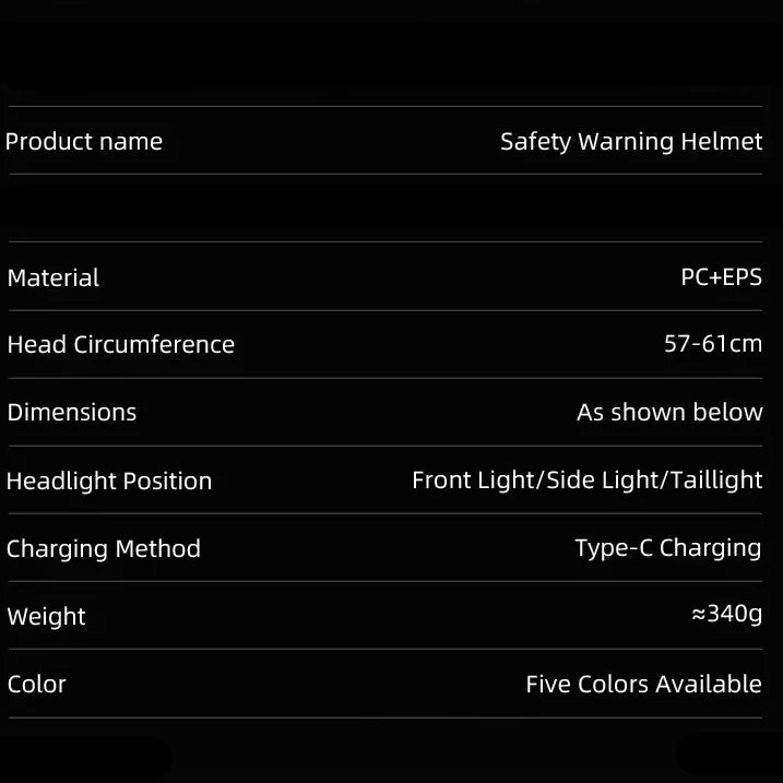 Cycling Helmet with Rechargeable Type-C LED Light