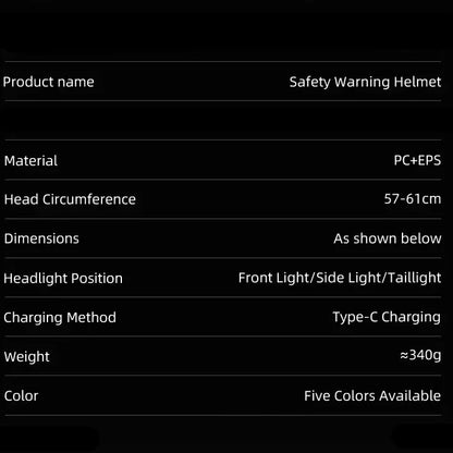 Cycling Helmet with Rechargeable Type-C LED Light