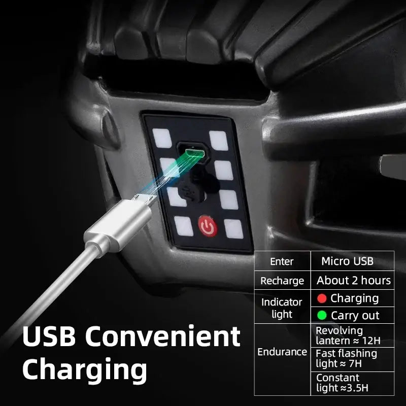 Cycling Helmet with USB Rechargeable Rear Light