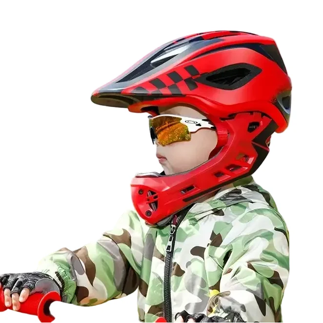 Kids Full-Face Downhill Bike Helmet, Anti-Sweat with 12 Ventilation Openings