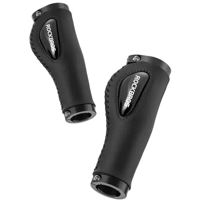 Leather & Silicone MTB Bicycle Grips