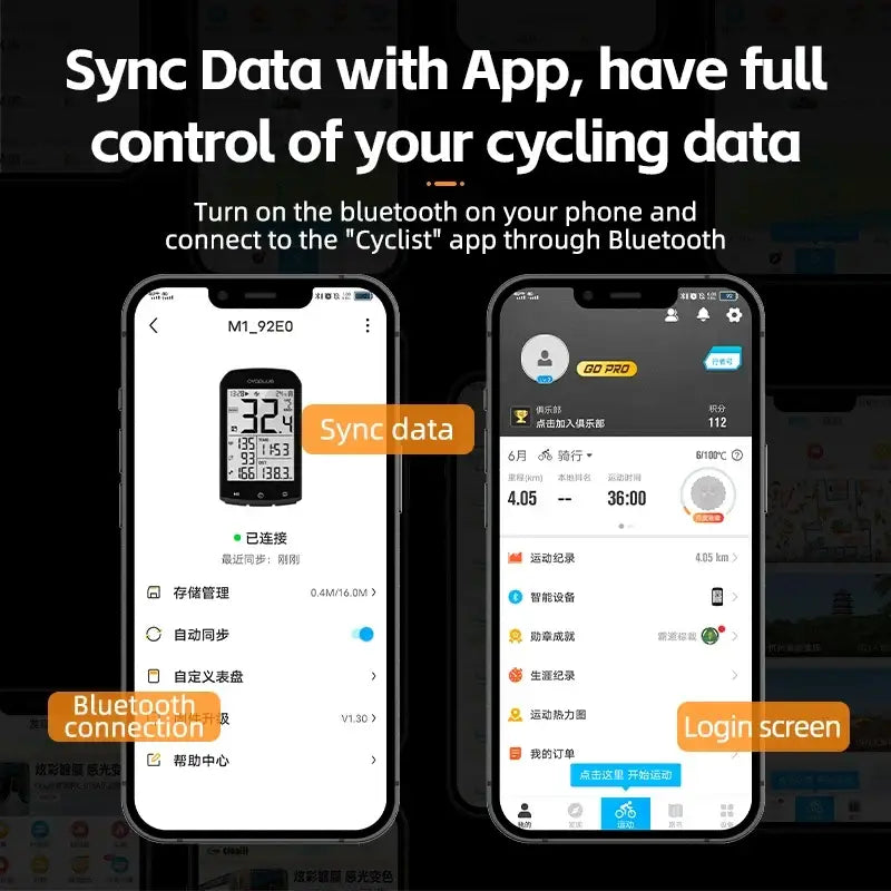 Bicycle Computer, Bluetooth 5.0 Wireless Speedometer