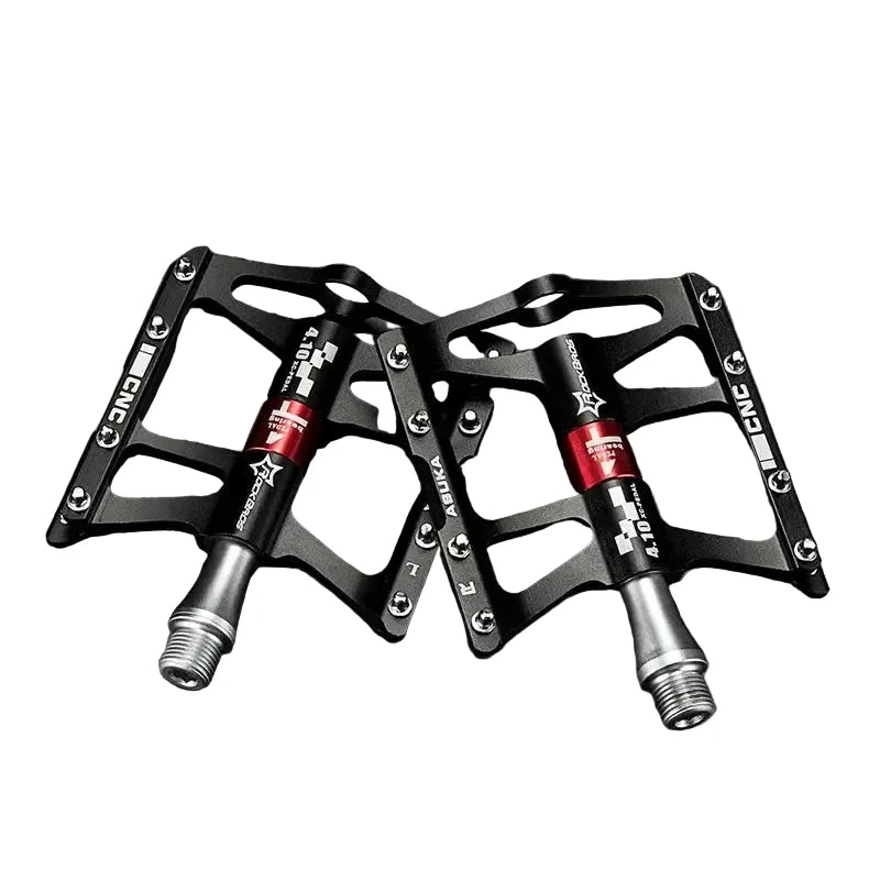 Rockbros Ultralight Aluminum Alloy MTB Pedals, 4-Bearing Flat Platform