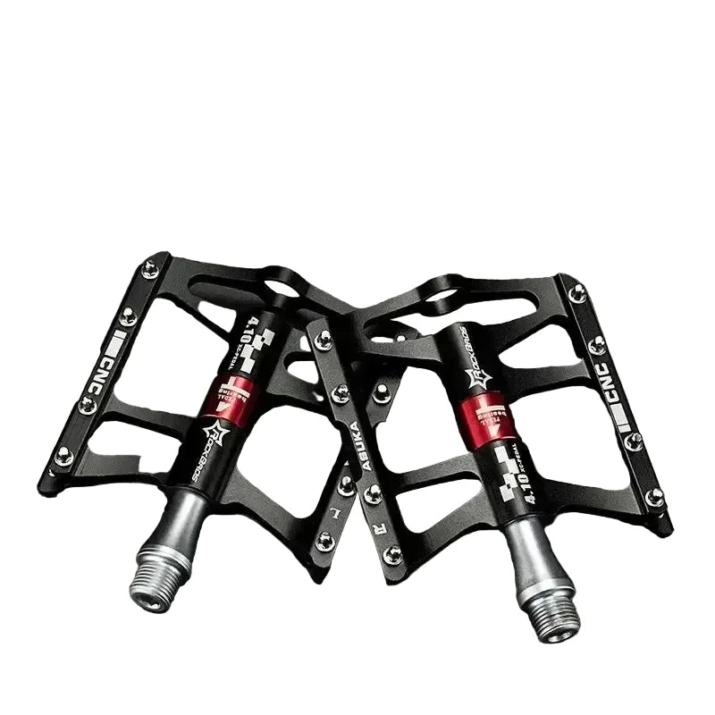 Rockbros Ultralight Aluminum Alloy MTB Pedals, 4-Bearing Flat Platform
