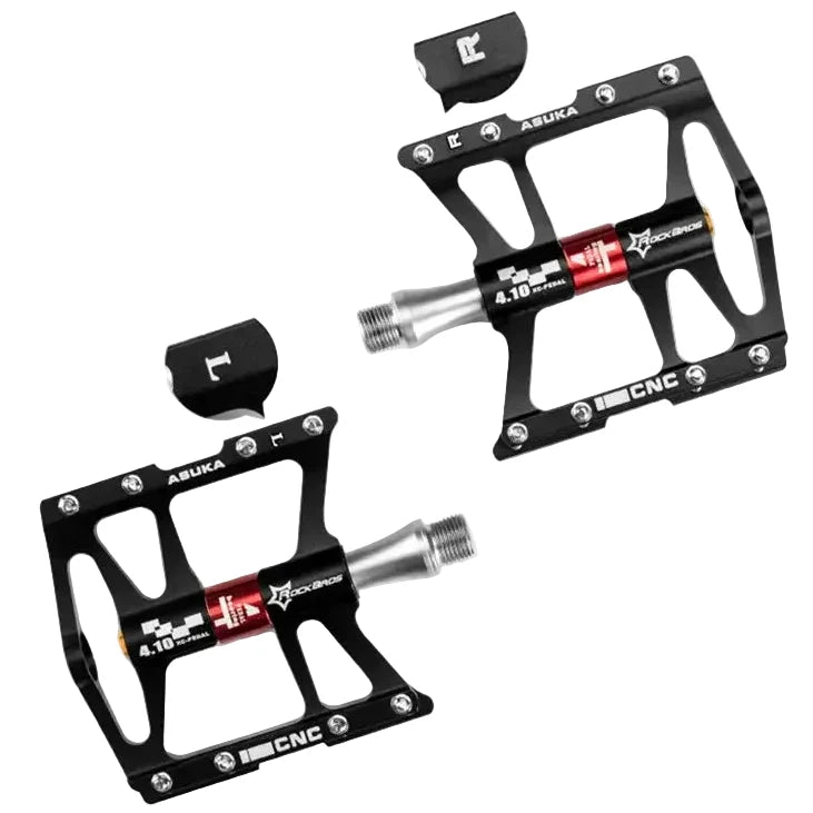 Rockbros Ultralight Aluminum Alloy MTB Pedals, 4-Bearing Flat Platform
