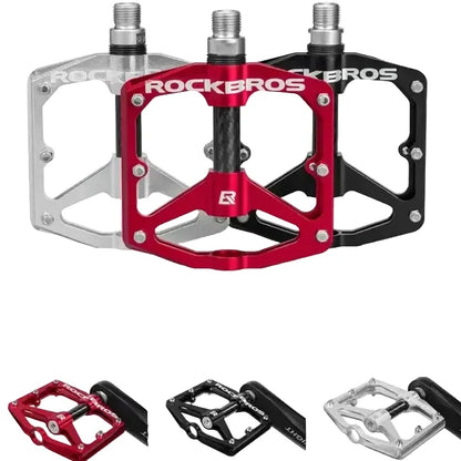 Rockbros Ultralight Aluminum Alloy MTB Pedals, 4-Bearing Flat Platform