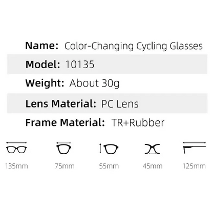 Photochromic Cycling Glasses UV400 Sports Sunglasses