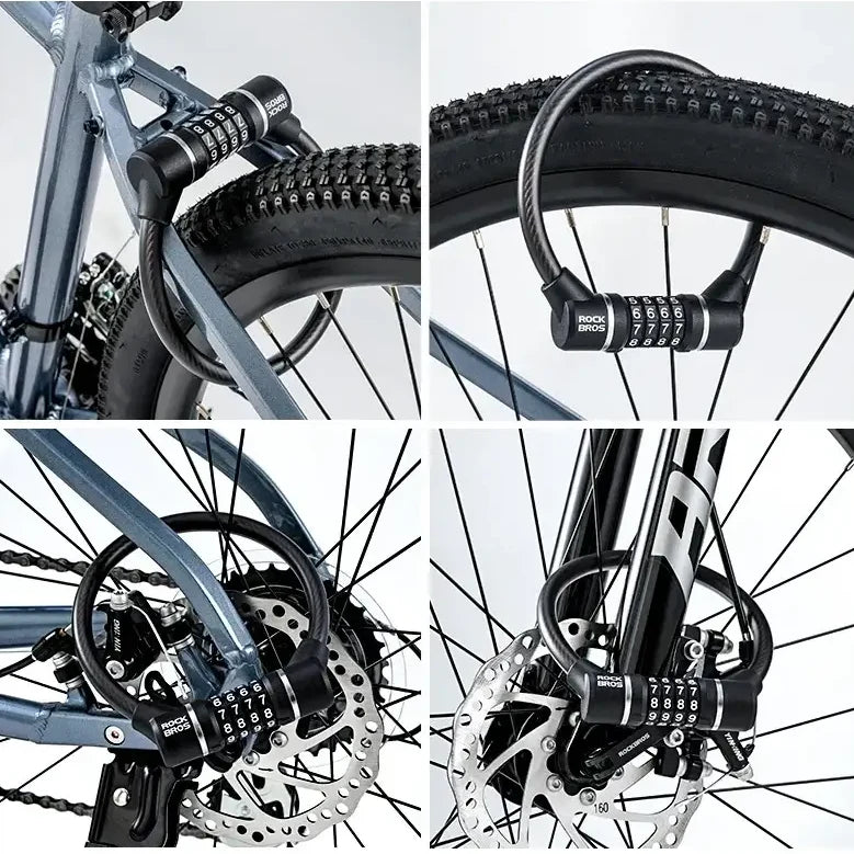 Rockbros 4-Digit Combination Steel Cable Bicycle Lock