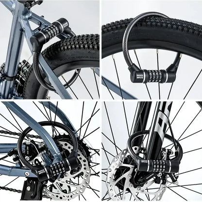 Rockbros 4-Digit Combination Steel Cable Bicycle Lock