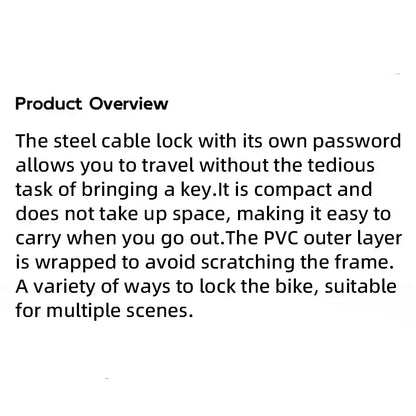 Rockbros 4-Digit Combination Steel Cable Bicycle Lock