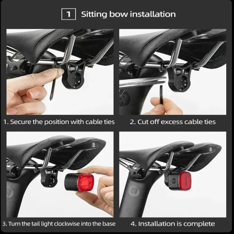 Smart Bicycle Rear Light with Auto Brake Sensing (IPX6 Waterproof)
