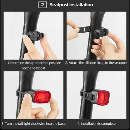 Smart Bicycle Rear Light with Auto Brake Sensing (IPX6 Waterproof)