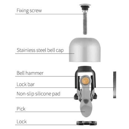 Steel & Copper Ultralight Clear-Sound Cycling Bell