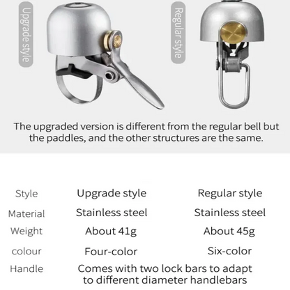 Steel & Copper Ultralight Clear-Sound Cycling Bell