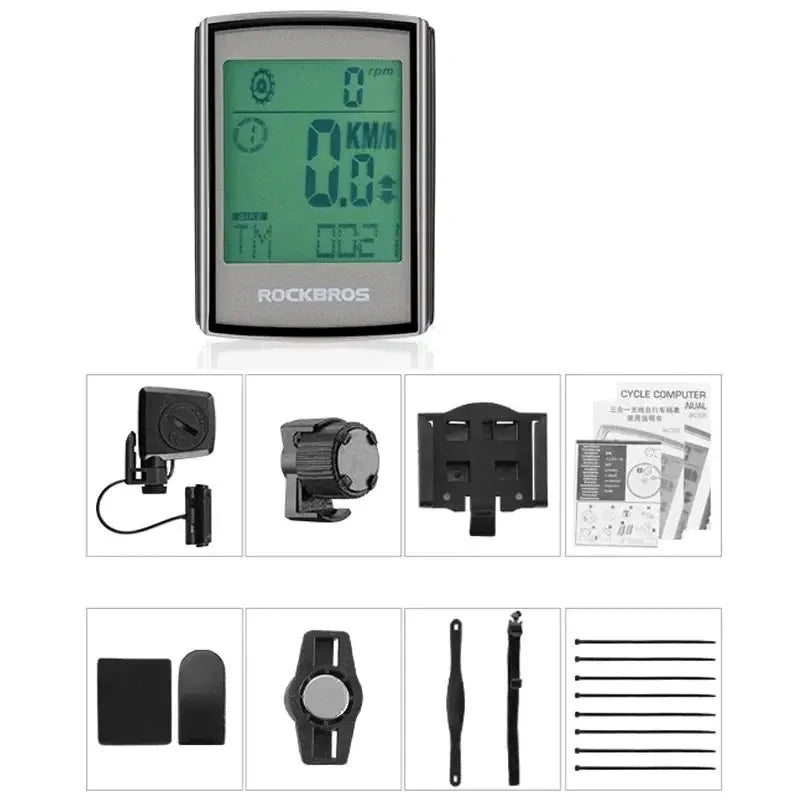 Waterproof Wireless Bicycle Computer with LCD Backlight, Speedometer & Odometer
