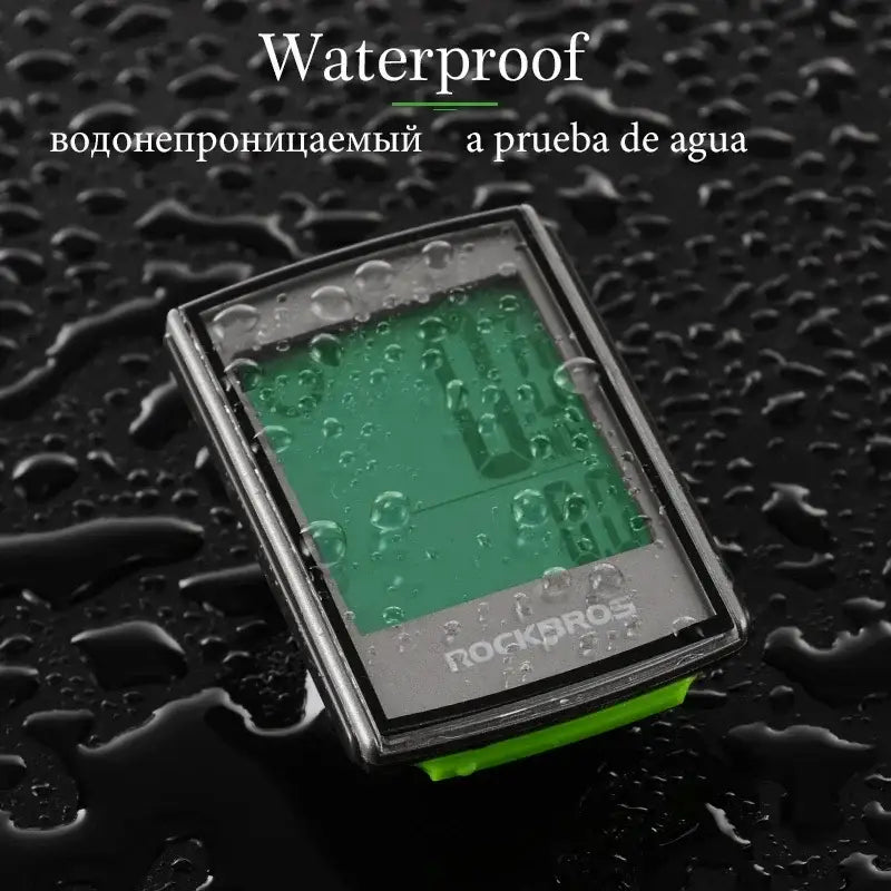 Waterproof Wireless Bicycle Computer with LCD Backlight, Speedometer & Odometer