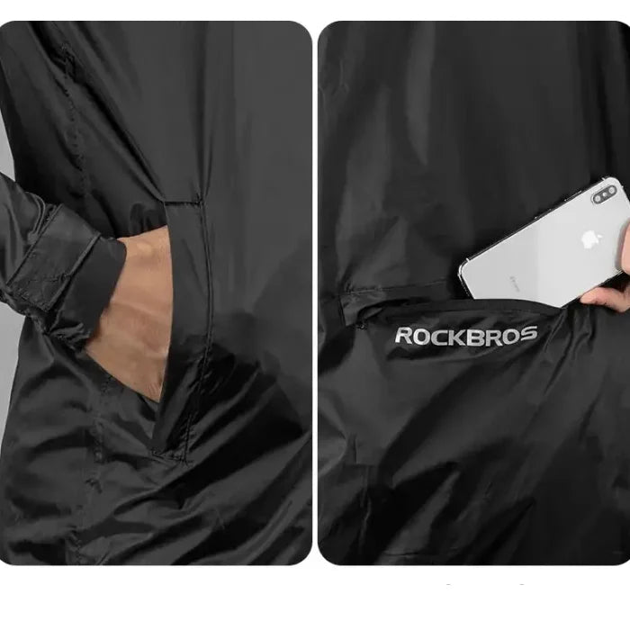 Waterproof Cycling Raincoat, Breathable Windproof Reflective