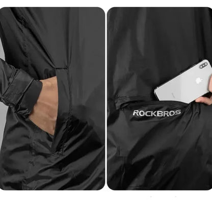 Waterproof Cycling Raincoat, Breathable Windproof Reflective