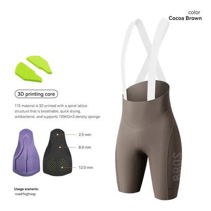 Women's Cycling Bib Shorts, High-Elastic Breathable 3D Padded Shorts (3 colous available)