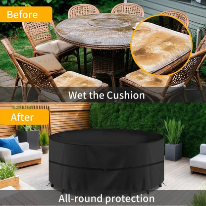 Round Waterproof Patio Furniture Cover – Anti-UV, Windproof (different sizes available)