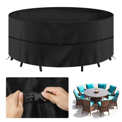 Round Waterproof Patio Furniture Cover – Anti-UV, Windproof (different sizes available)