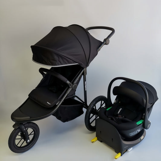 Baby Brightness easygo 2+ travel system, 3-wheel stroller+ infant capsule+ISOFIX Base black